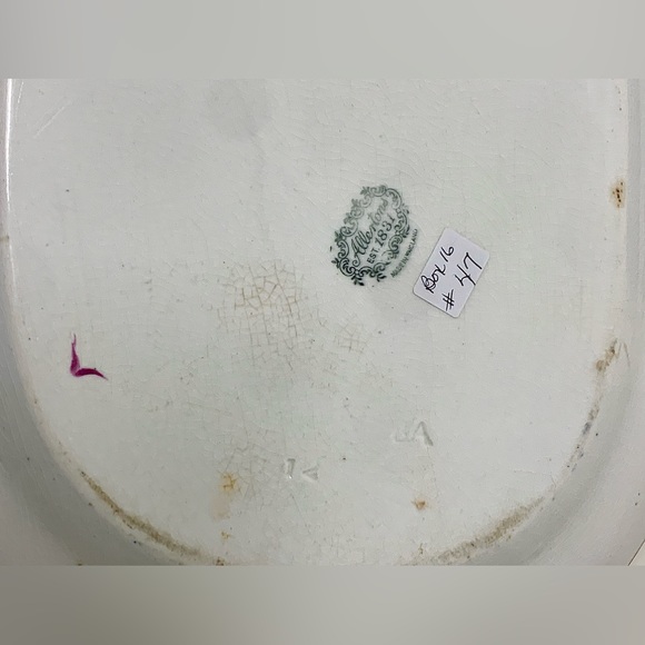 19th Century Antique Gaudy Welsh Oyster Pattern Allertons Marked Serving Platter - Picture 12 of 16